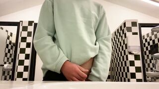 Risky Public Toilet Wank and Cum (Almost Caught!) - 3 image