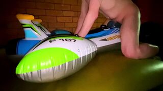 Blue Intex Air Strike plane fuck on waterbed