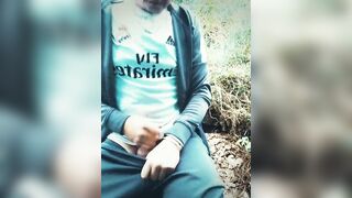 Pissing on my tracksuit outdoors, piss drinking, nice cum shot. Scallyoscar - 8 image