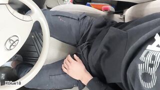 Twink Xblue18 caught jerking off in the public parking lot - 3 image