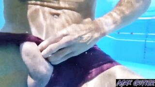 Risky underwater masturbation in a public swimming pool - 2 image