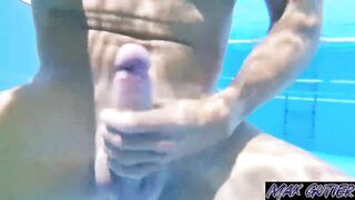 Risky underwater masturbation in a public swimming pool - 5 image