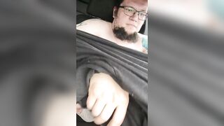 Chubby boy with smooth armpits cums in public parking lot - 5 image