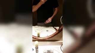 Big cum squirt in the mirror at home - 2 image