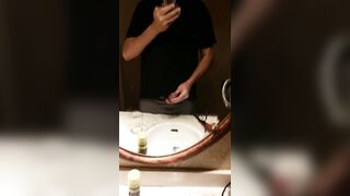 Big cum squirt in the mirror at home - 3 image