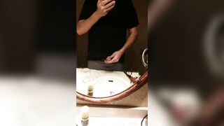 Big cum squirt in the mirror at home - 4 image