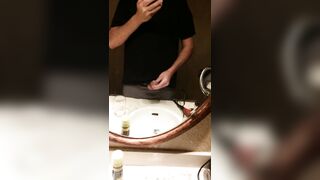 Big cum squirt in the mirror at home - 5 image
