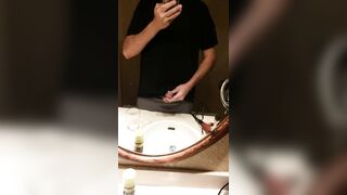 Big cum squirt in the mirror at home - 6 image