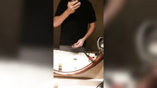 Big cum squirt in the mirror at home - 8 image
