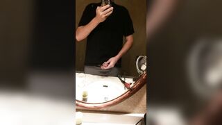 Big cum squirt in the mirror at home - 9 image