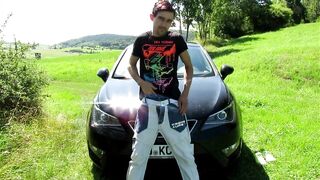 I piss in front of my car - 2 image