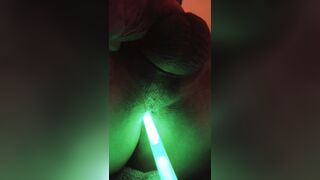 Sticking a glowstick up butt turned into Fucking myself with a glowstick - 3 image