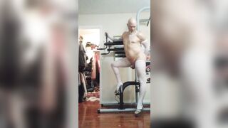 Dancing at the dip station with heels sleeves and a mag light named steely dan