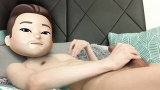 Animated Gay Jerk His Dick And Nut Thick White Cum - 6 image