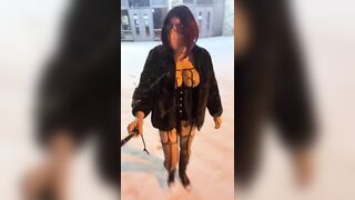 Sissy Walking on a Cold Winter Night - 10 image