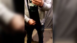 Secretly JERKING off in the Fitting room of a clothing store, I can be noticed at any moment! - 2 image