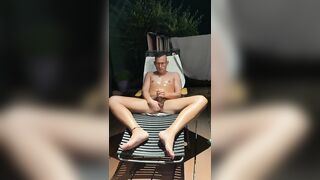 Cute german twink boy jerks off his cock with oil outside in the garden (Twinkboy82) - 4 image