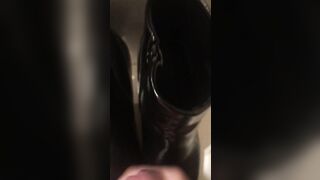 Cum on Leather Boots - 2 image