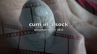 Put an old sock on it and cum in sock wanking dirty stinky - 1 image