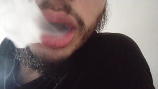 SPIT Turkish man close up on mouth ( smoking fetish and spit - 7 image