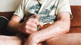 Shooting lots of cum...again