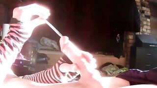 Cute femboy playing with sounding road and having a big cumshot - 2 image