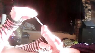 Cute femboy playing with sounding road and having a big cumshot - 5 image