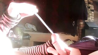 Cute femboy playing with sounding road and having a big cumshot - 8 image