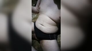 Fat guy whip himself - 2 image