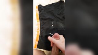 Cumming on black underwear - 4 image