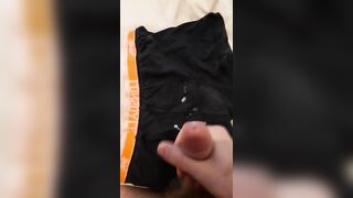 Cumming on black underwear - 7 image