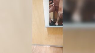 Chubby smooth armpits boy cums in Walmart fitting room - 7 image