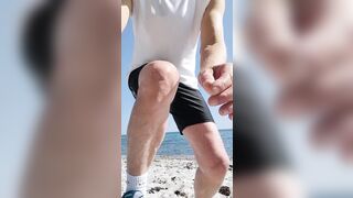 Shy beach boy - filmed - passers by are watching and filming him! - 3 image