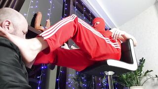Dominant in Adidas dominates skinhead very hard-foot and sneakers fucks in the mouth and slaps feet2 - 10 image