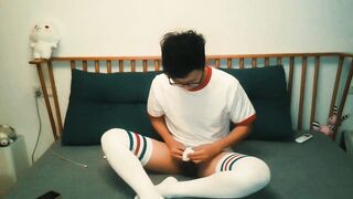 Boys in white socks show themselves to the camera - 10 image