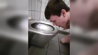 Twink fag licks multiple public toilets sissyfaggotbilly - 1 image
