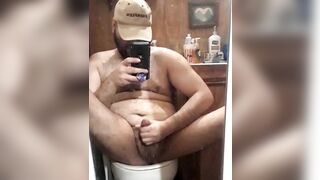 Viktor669 Hairy Latino Bear Cums on Friend's Toilet - 10 image