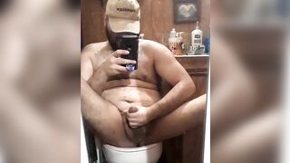 Viktor669 Hairy Latino Bear Cums on Friend's Toilet - 8 image