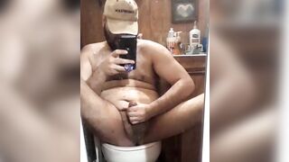 Viktor669 Hairy Latino Bear Cums on Friend's Toilet - 9 image
