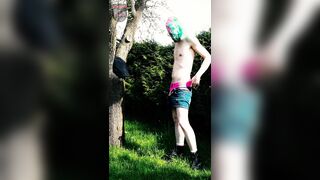Vulturif strips down and has a little piss in nature - 3 image