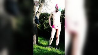 Vulturif strips down and has a little piss in nature - 4 image