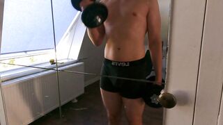 Arm Training and Posing Shirtless - 8 image