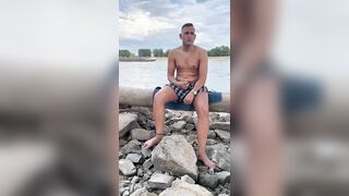 German twink boy jerks off naked at the Rhein (Duesseldorf) Twinkboy82 - 4 image