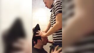 University Bathroom Face Fucking and Cum Swallowing - 8 image