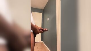 Big black dick busting a fat nut