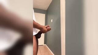 Big black dick busting a fat nut