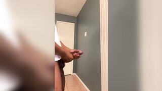 Big black dick busting a fat nut