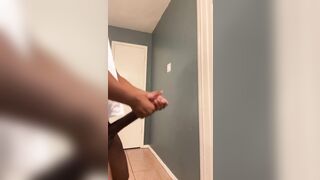 Big black dick busting a fat nut