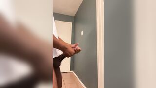 Big black dick busting a fat nut