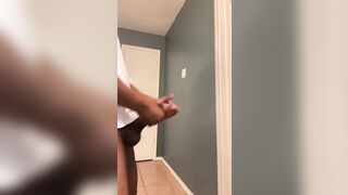 Big black dick busting a fat nut